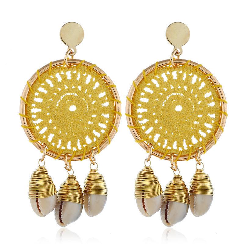 Korvakorut, Yellow Lace Dream Catcher Earrings