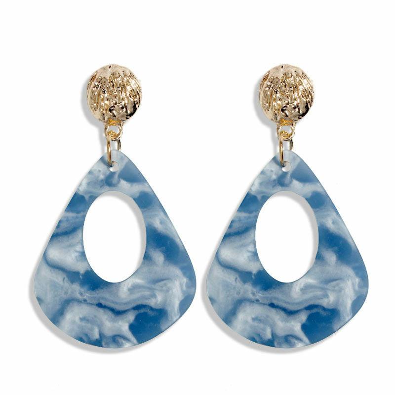 Korvakorut, Modern Blue Marble Earrings