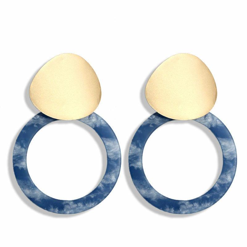 Earrings, Delicate Blue Marble Earrings