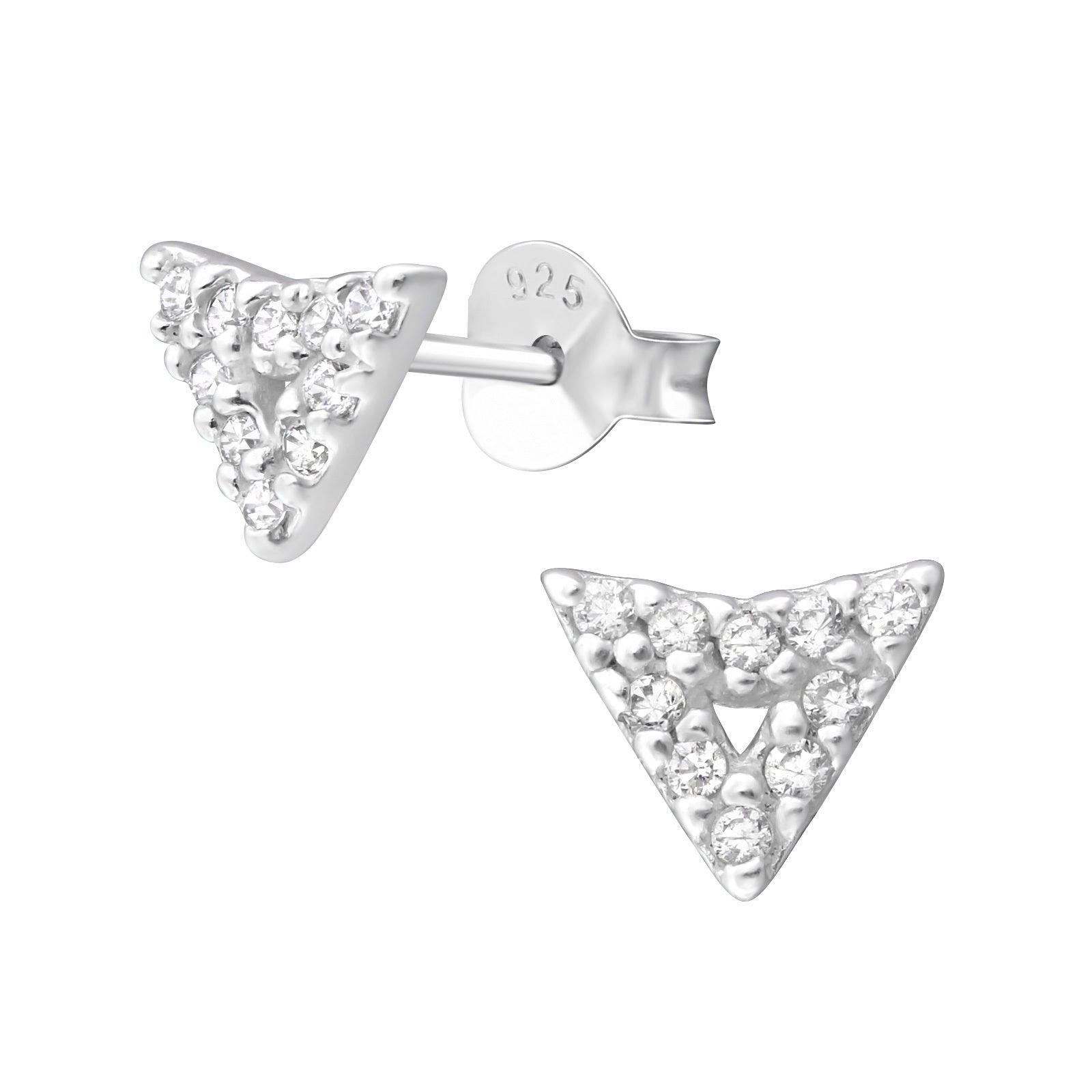 Hopeiset korvanapit, Silver Arrow Ear Studs with Cubic Zirconia