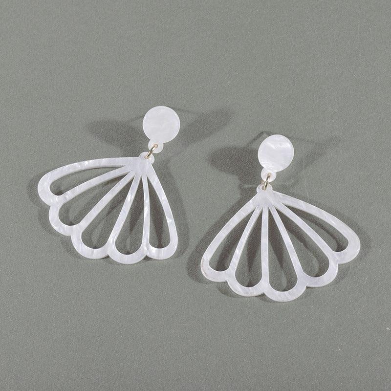 Earrings, Pearly White Shell