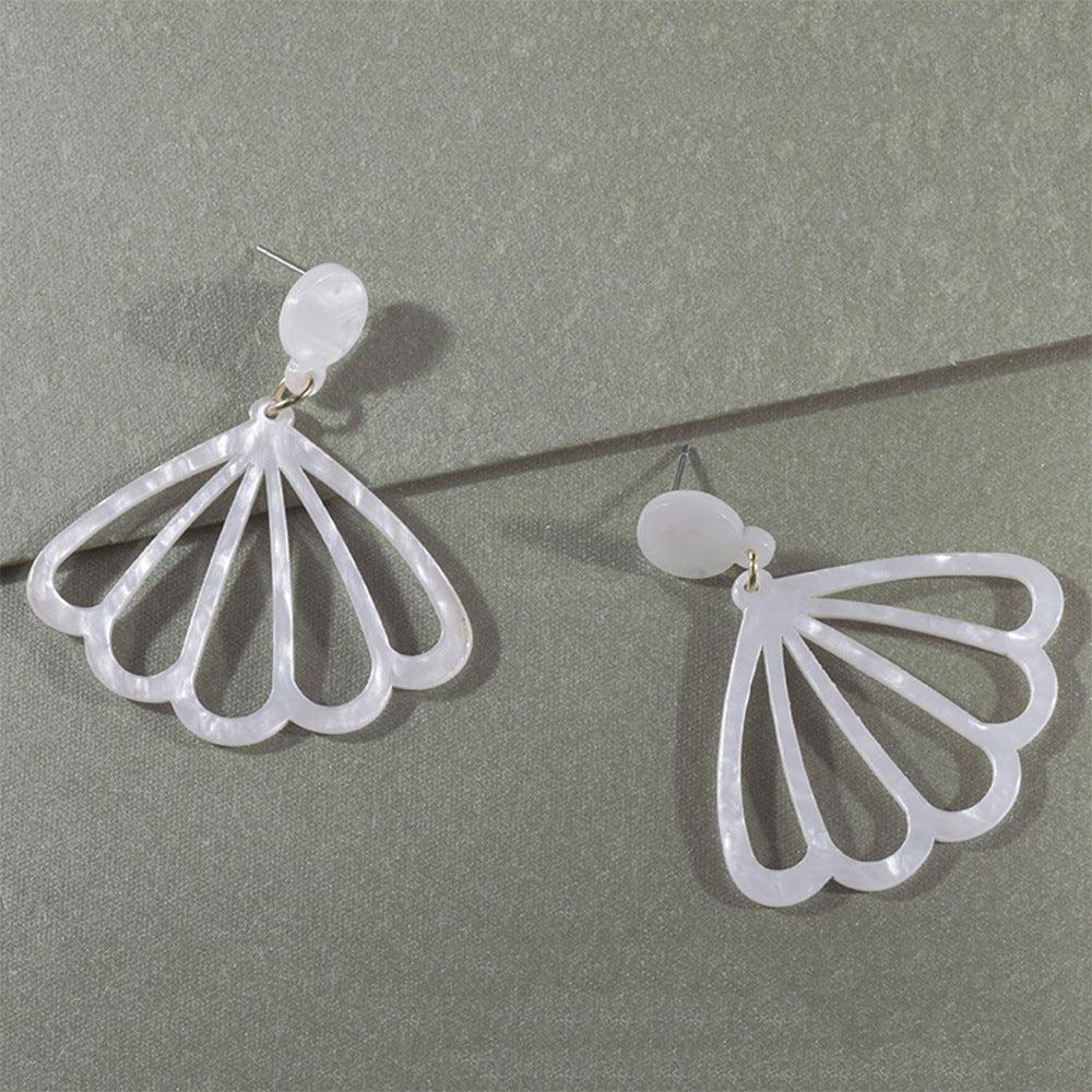 Earrings, Pearly White Shell