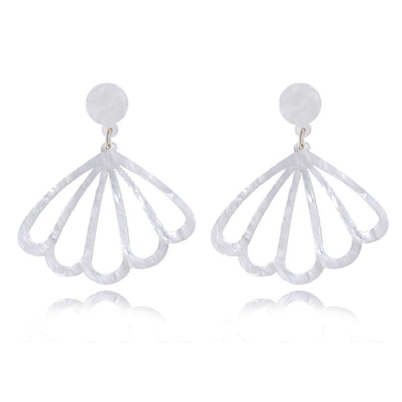 Earrings, Pearly White Shell