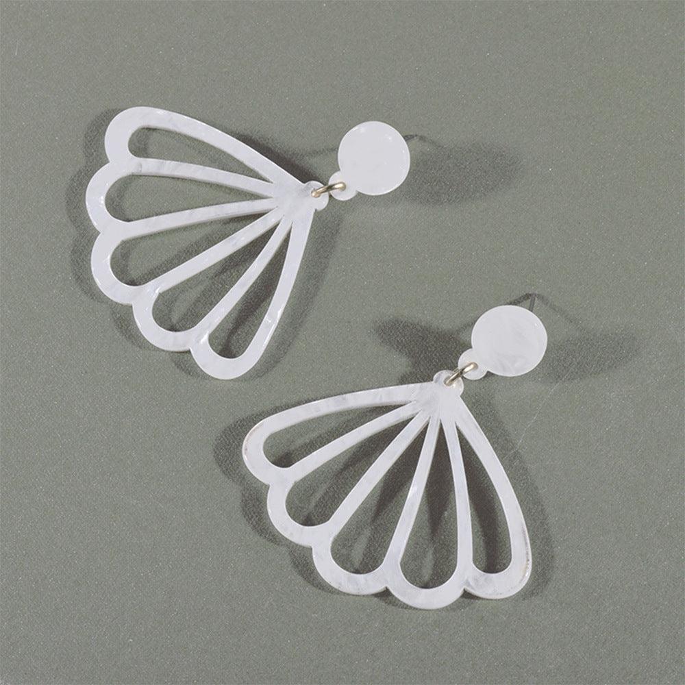 Earrings, Pearly White Shell