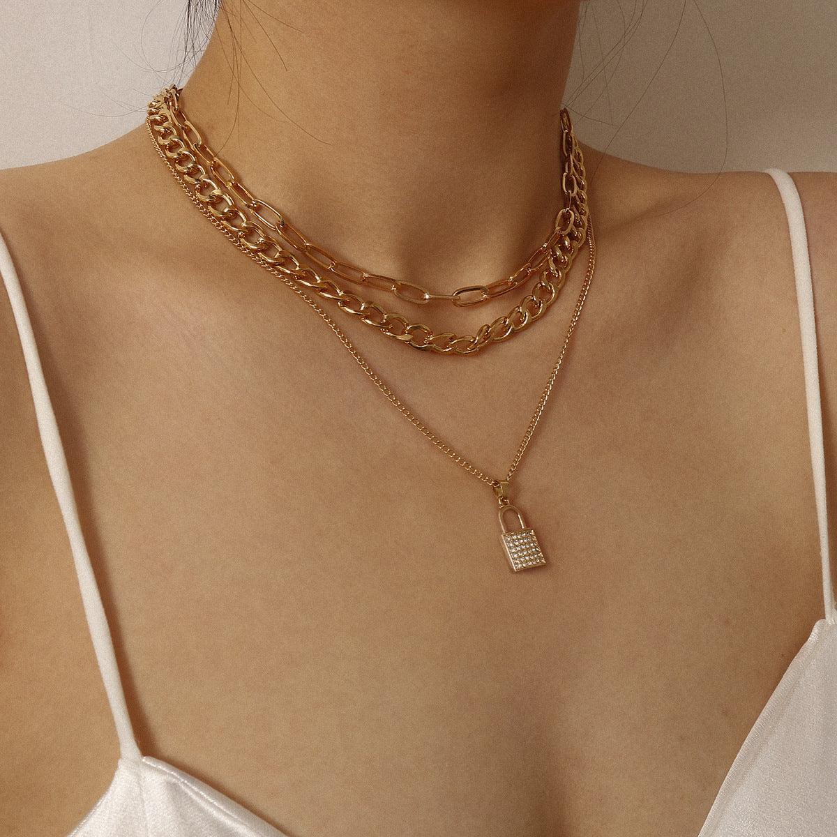 Chunky Layer Necklace, FRENCH RIVIERA|Chunky Layer Necklace in Gold