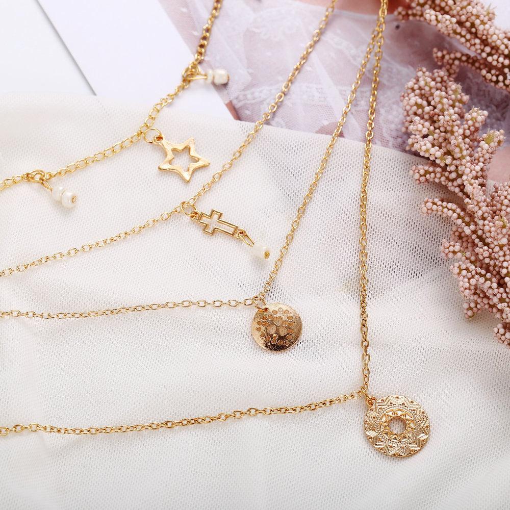 Kerroskaulakoru, FRENCH RIVIERA|Delicate Layer Necklace in Gold