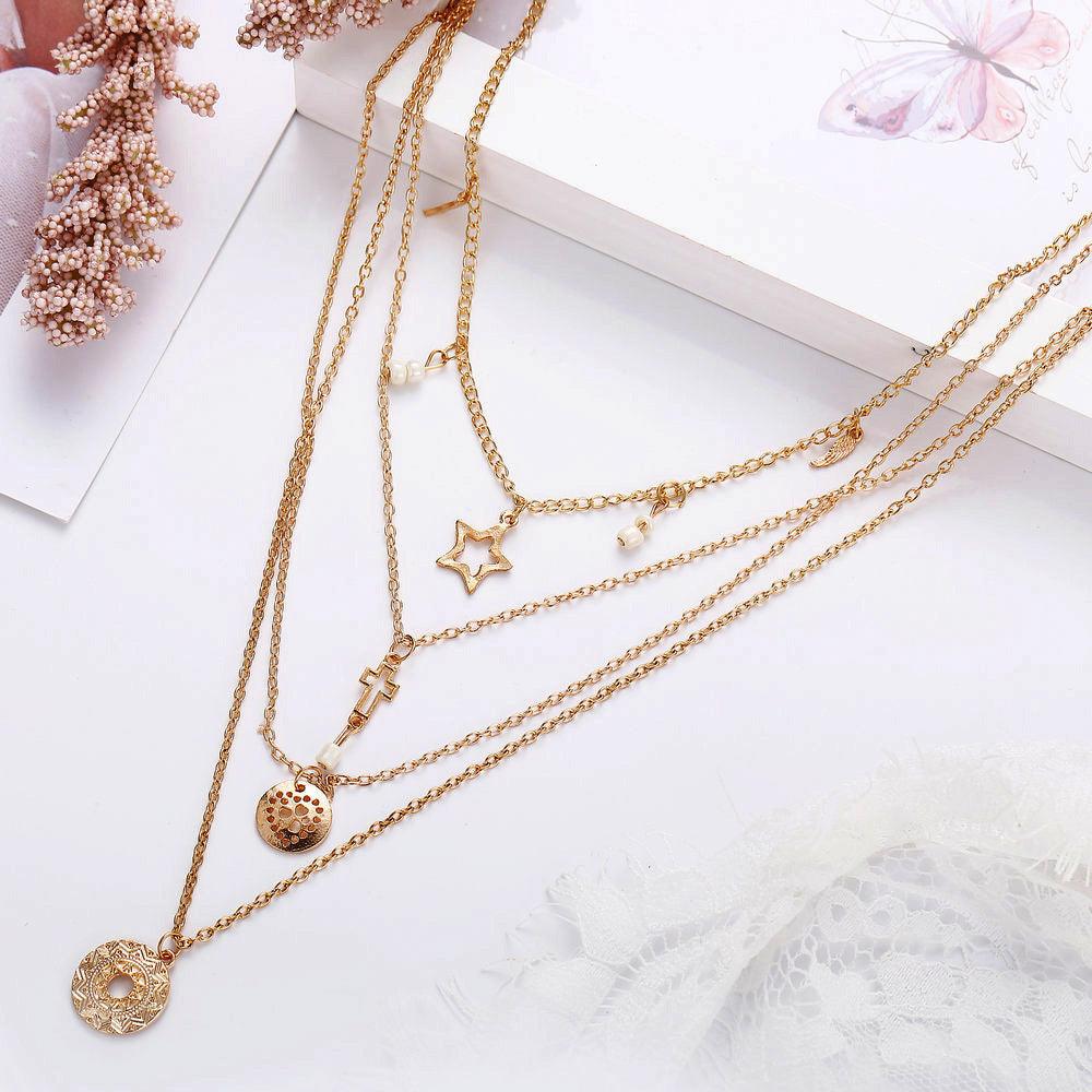 Kerroskaulakoru, FRENCH RIVIERA|Delicate Layer Necklace in Gold