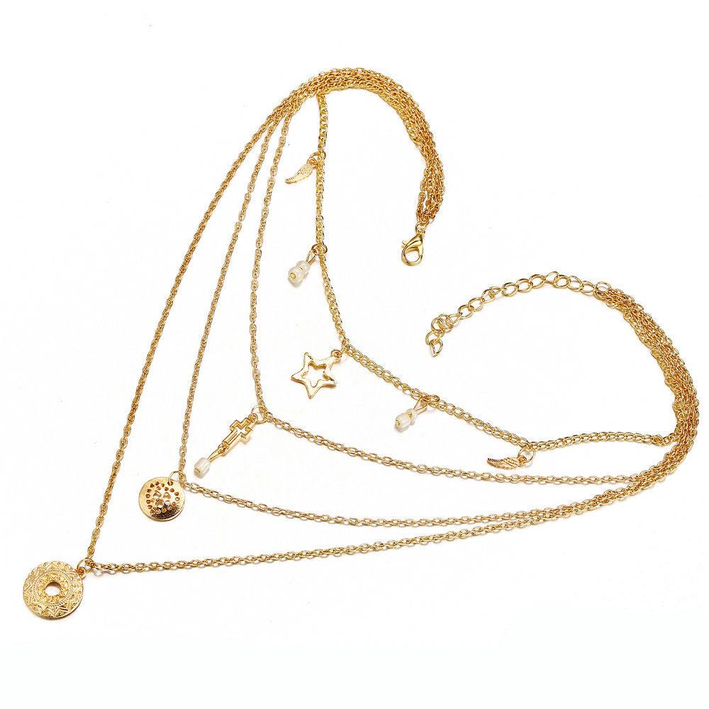 Layered Necklace, FRENCH RIVIERA|Delicate Layer Necklace in Gold