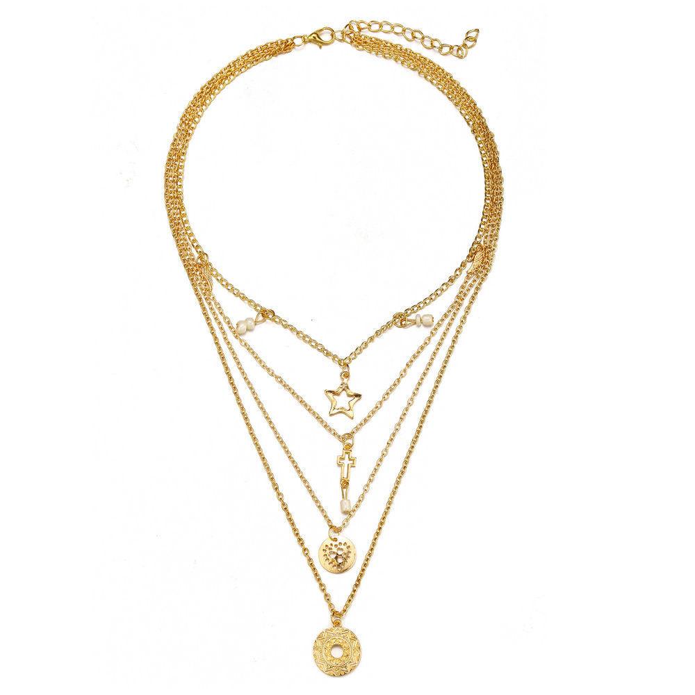 Layered Necklace, FRENCH RIVIERA|Delicate Layer Necklace in Gold