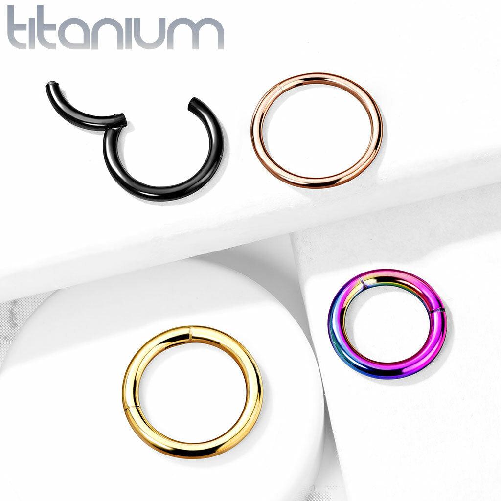 Piercing ring 1.2mm, Implant Grade Titanium Segment Ring in Rosegold