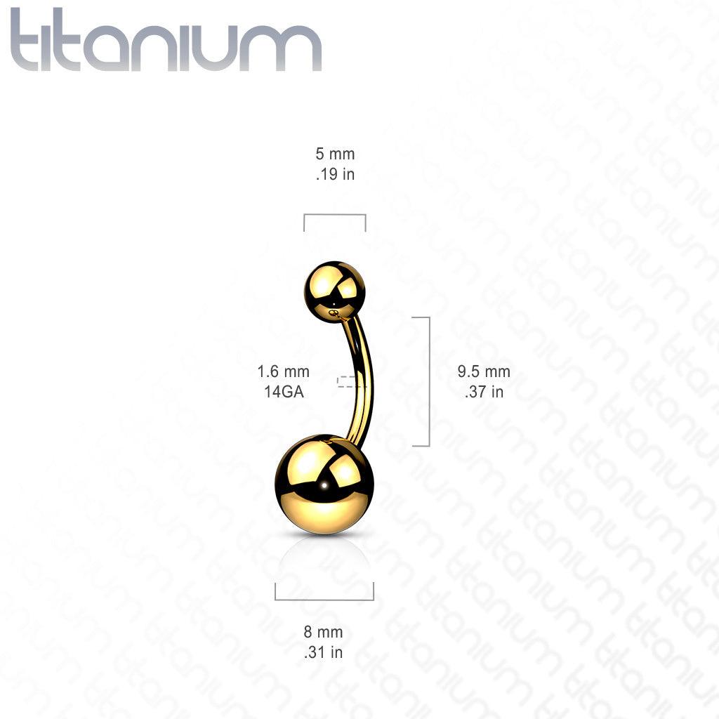 Belly ring, Implant Grade Titanium Belly Ring in Gold