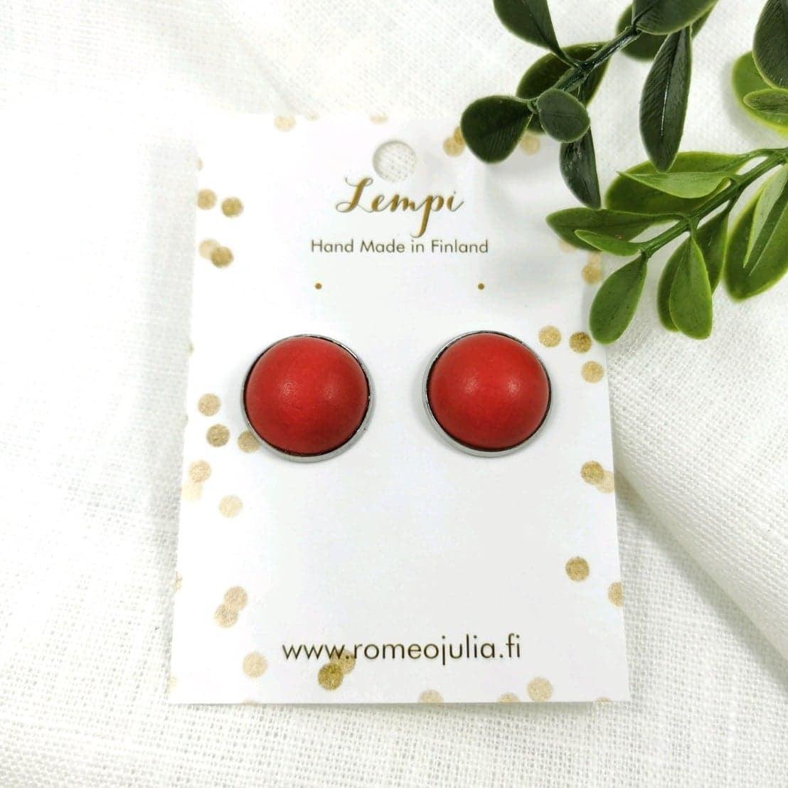 LEMPI ear buds, Veera 2.0 (lingonberry red, wooden)