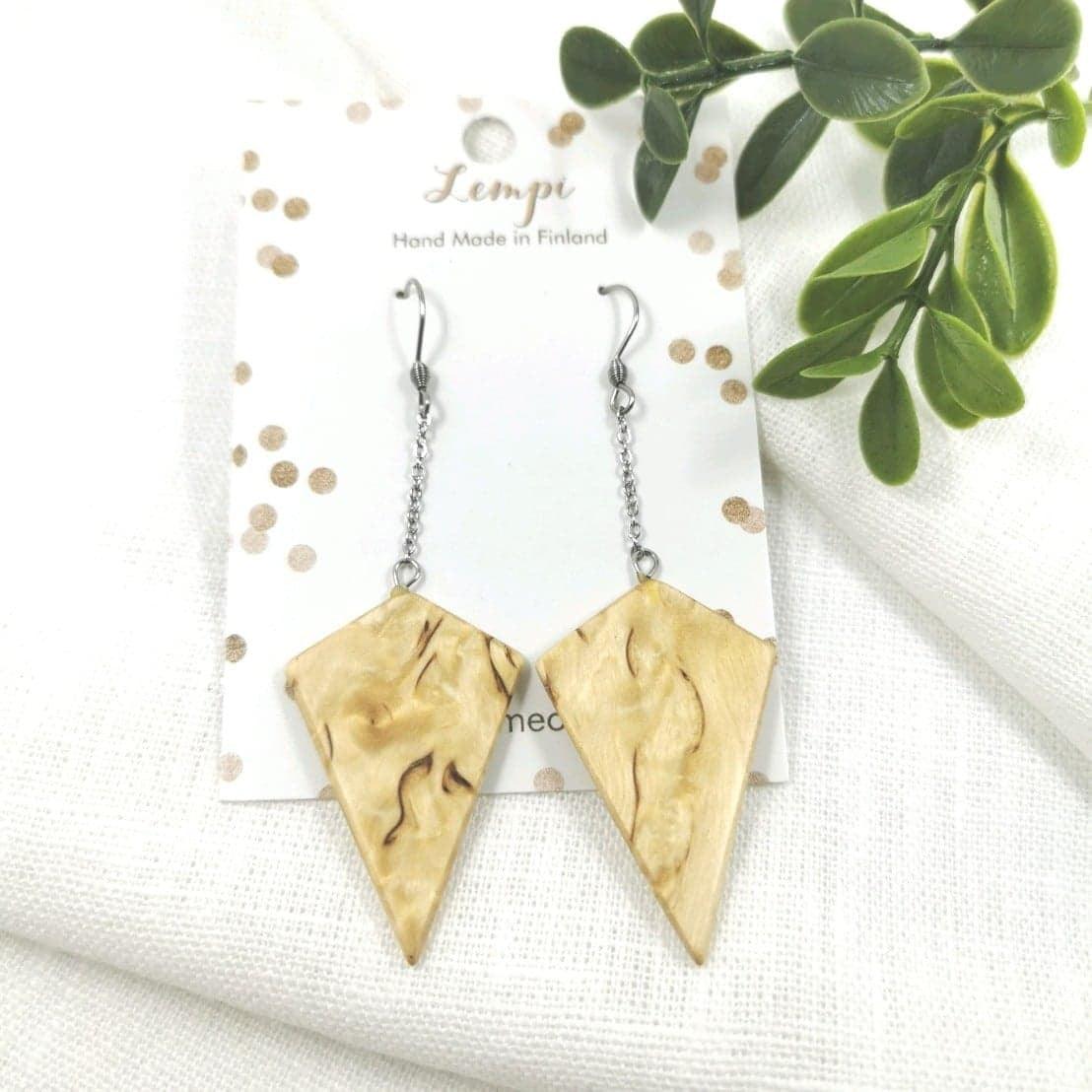 LEMPI earrings, Diamond (bark birch)