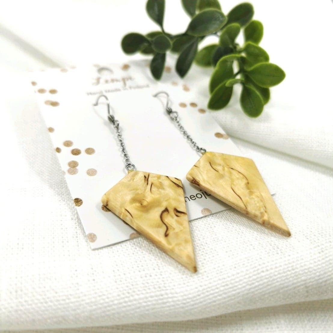 LEMPI earrings, Diamond (bark birch)