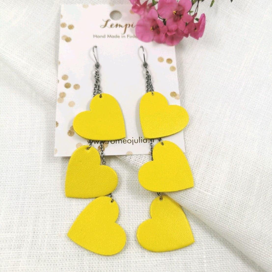 LEMPI earrings, Lempi (sunny yellow, three-piece)