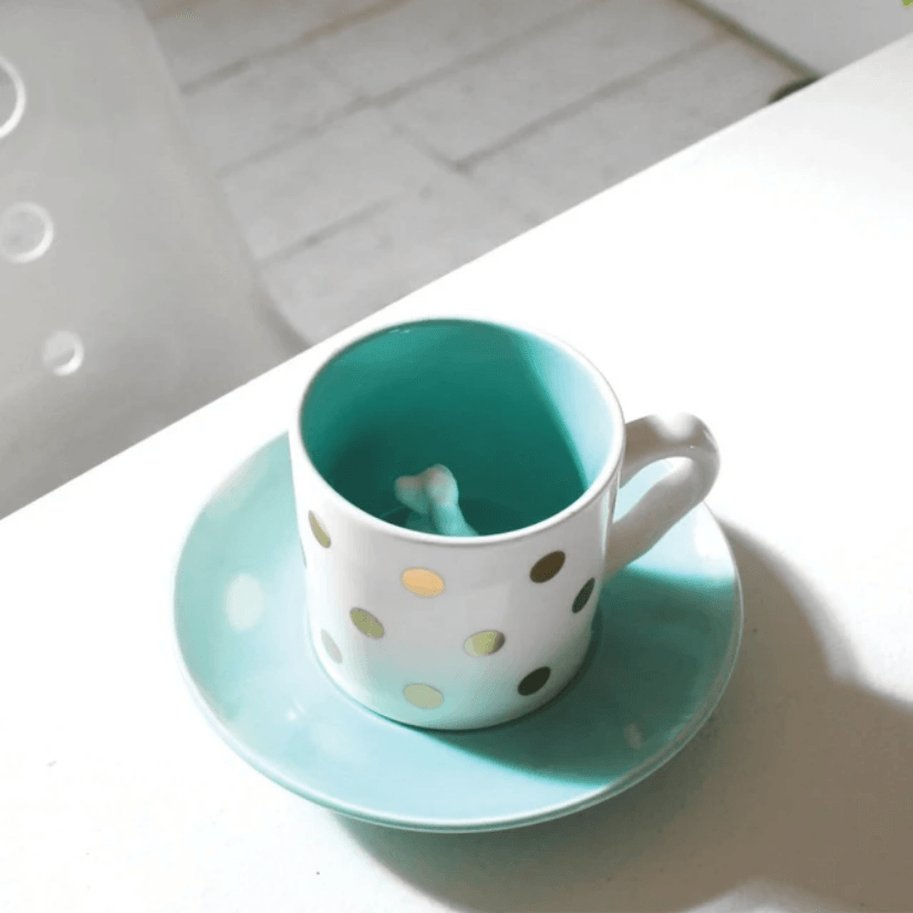 Kahvikuppi, House of Disaster|Spotty Dog Cup -pilkullinen koirakuppi