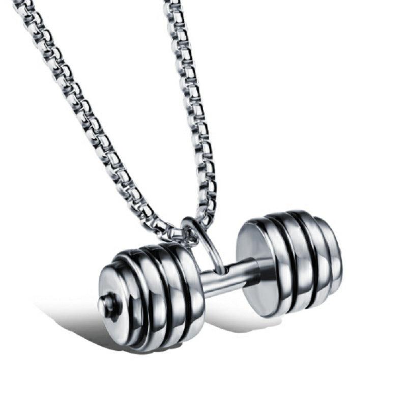 Surgical steel necklace, Dumbbell