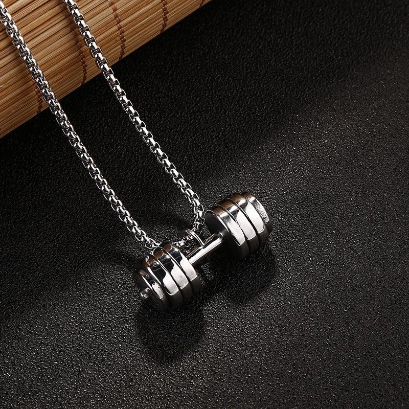 Surgical steel necklace, Dumbbell