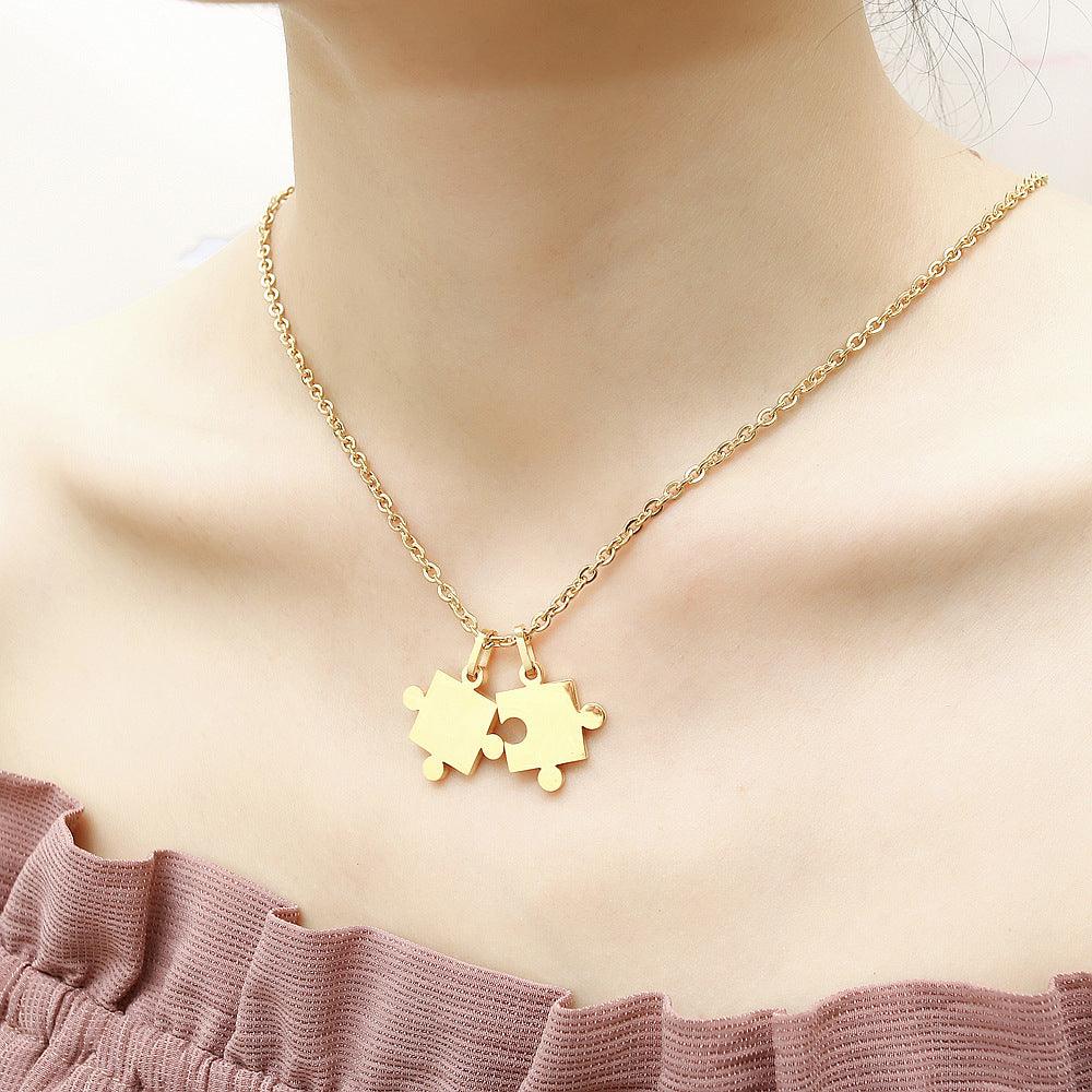 Best Friends Necklace, Gold Puzzle