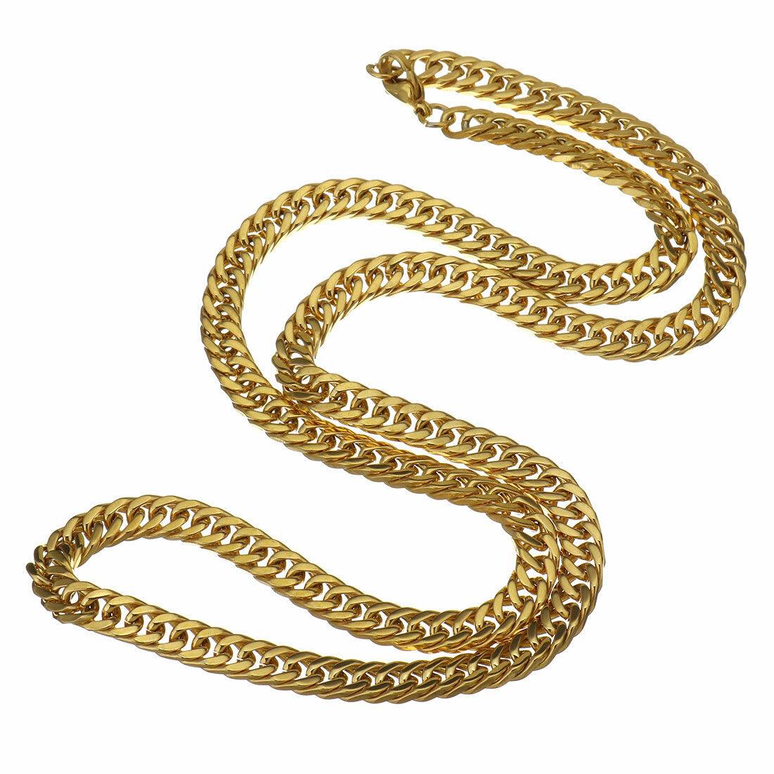 Surgical steel chain, Gold-colored narrow armor chain