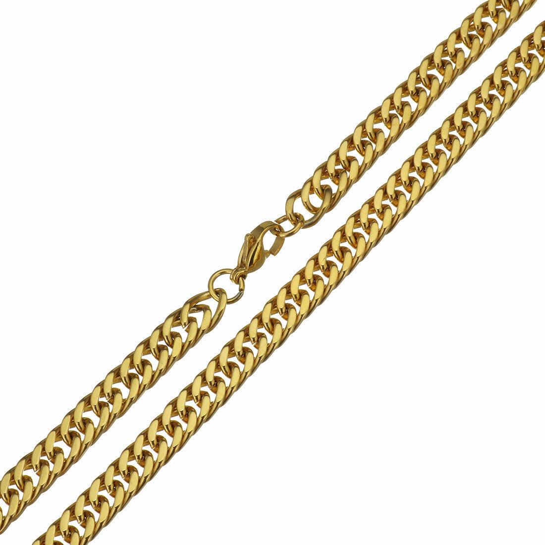 Surgical steel chain, Gold-colored narrow armor chain