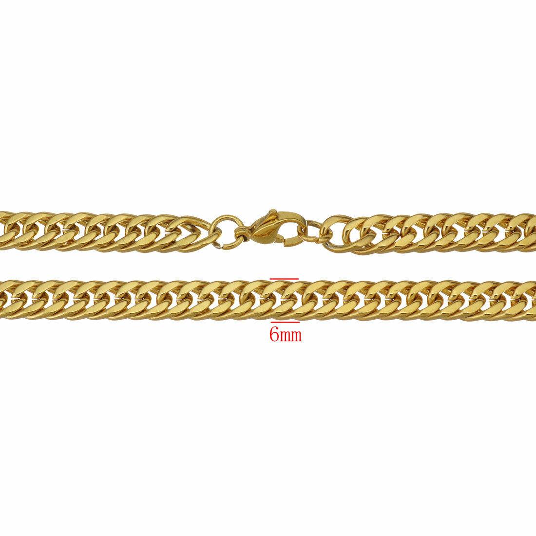 Surgical steel chain, Gold-colored narrow armor chain