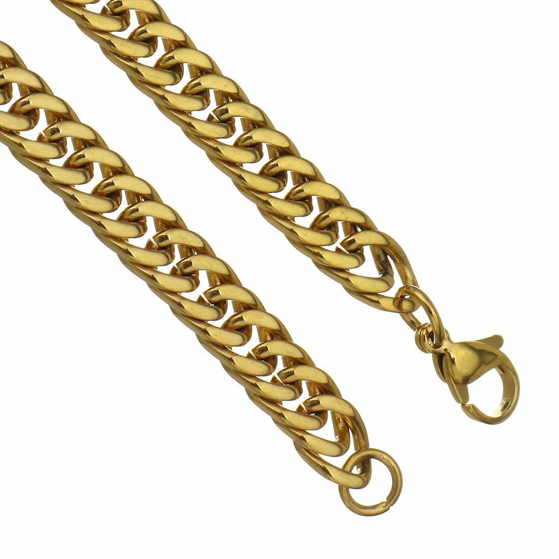 Surgical steel chain, Gold-colored narrow armor chain