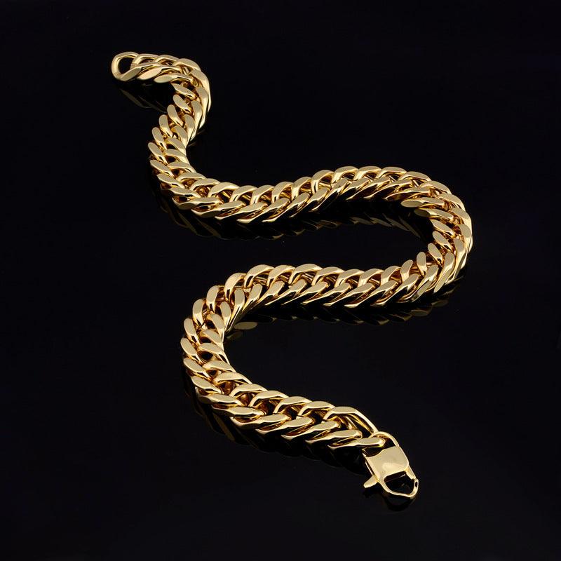 Surgical steel chain, Gold colored XXL armor chain