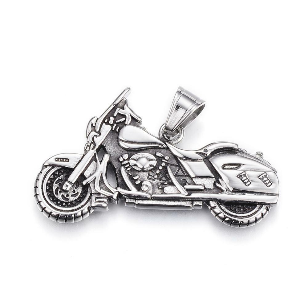 Surgical steel pendant, XXL Motorbike pendant