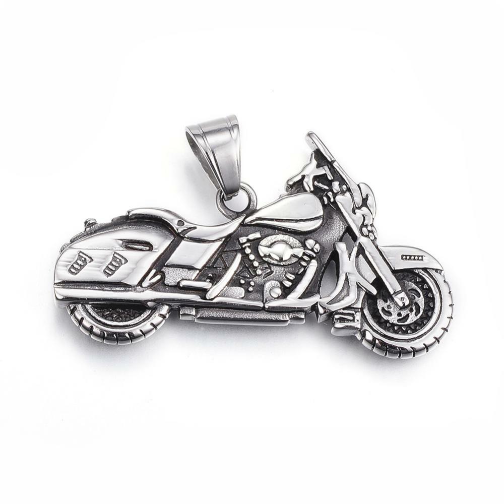 Surgical steel pendant, XXL Motorbike pendant