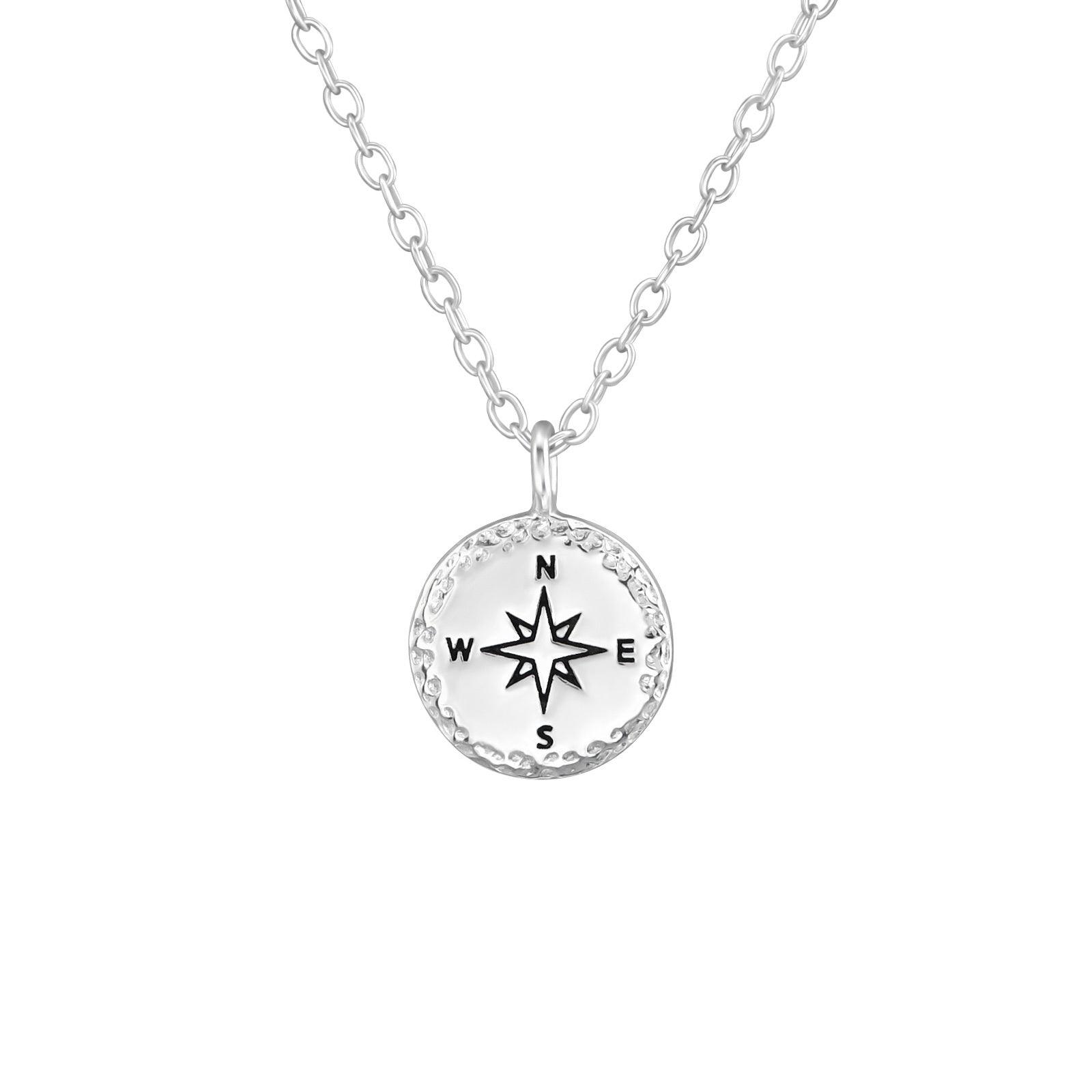 Silver necklace, Small Compass