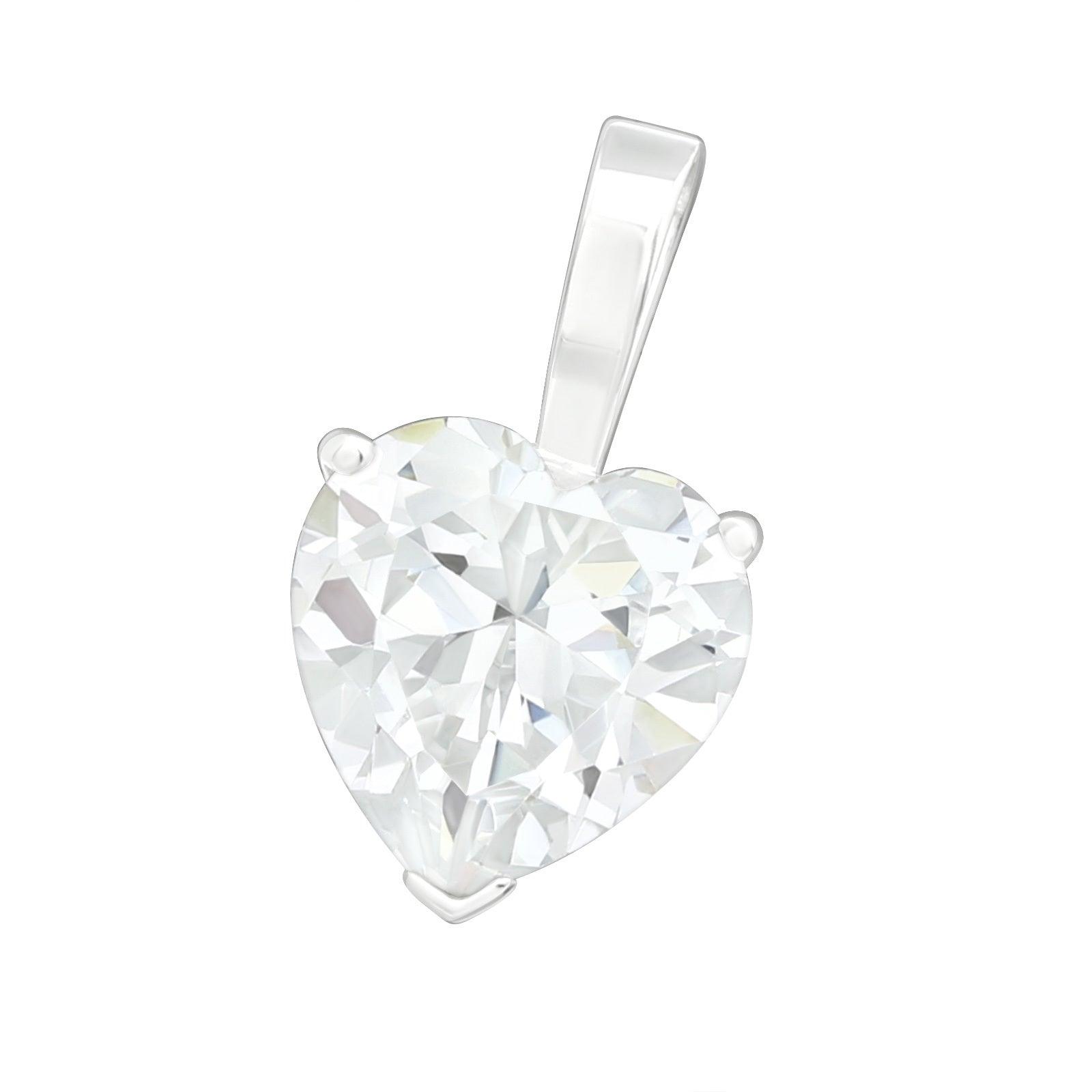 Silver pendant, Luxorious Heart Pendant CZ -Luxorious CZ heart pendant