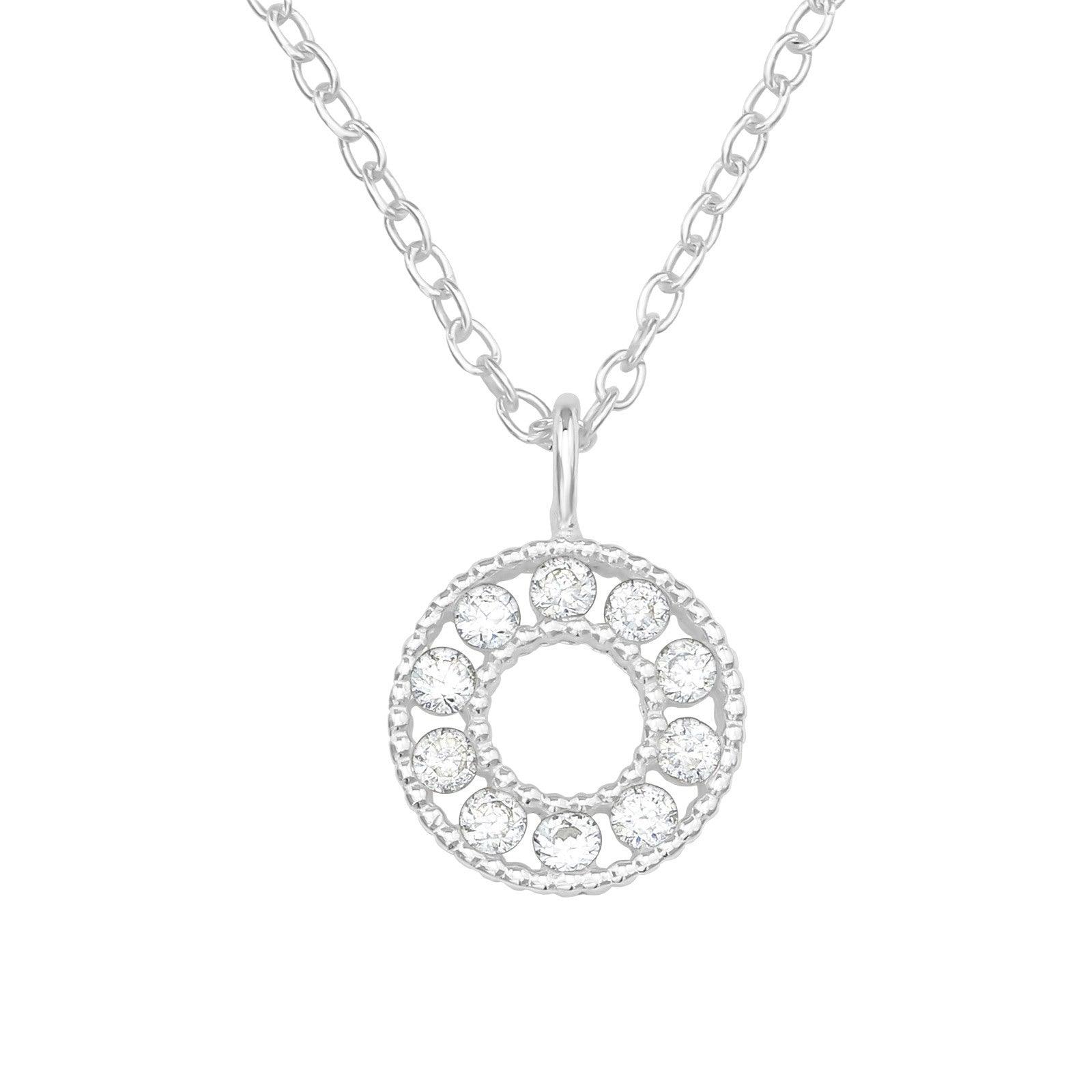 Silver necklace, High Quality Circle Necklace