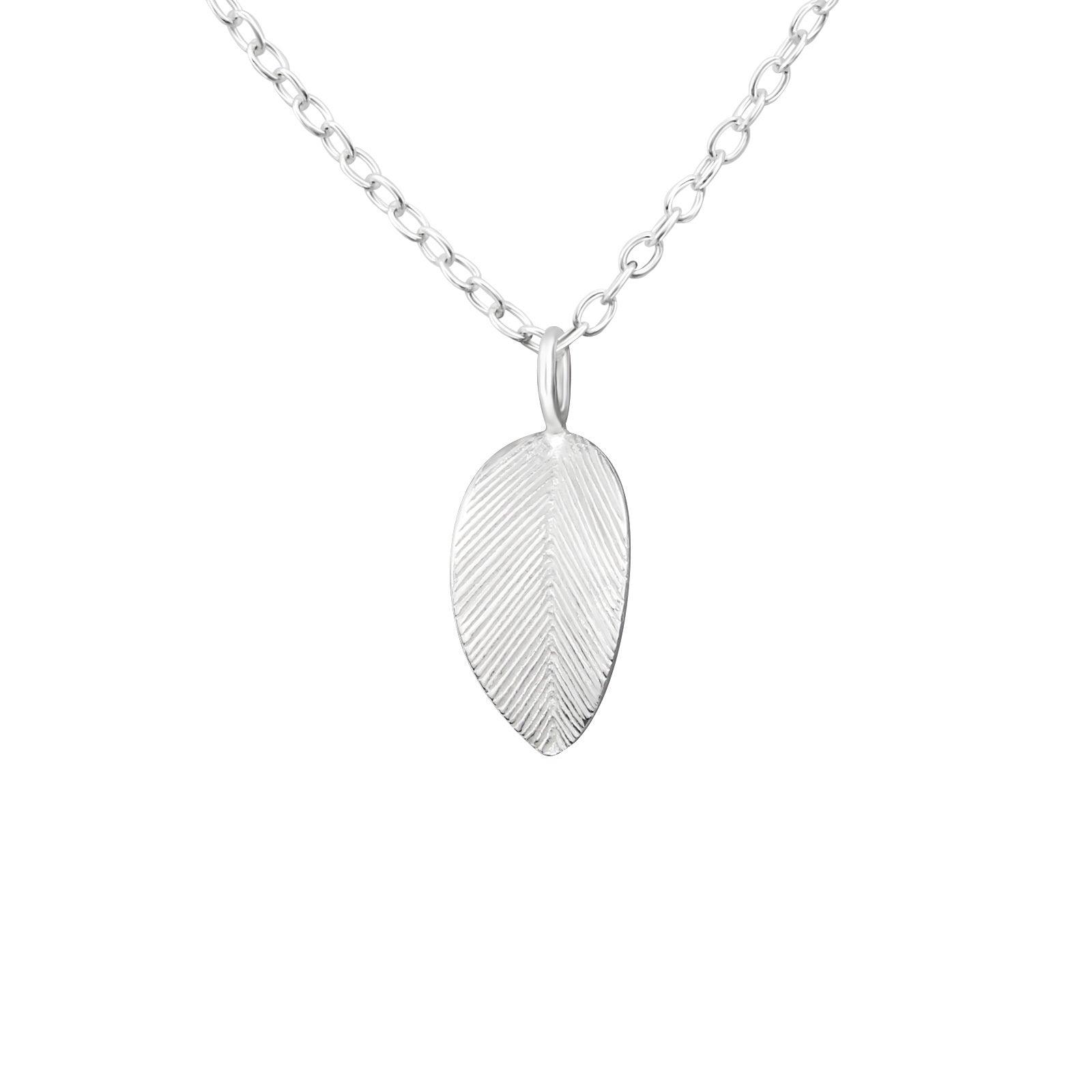 Silver necklace, Delicate Silver Leaf