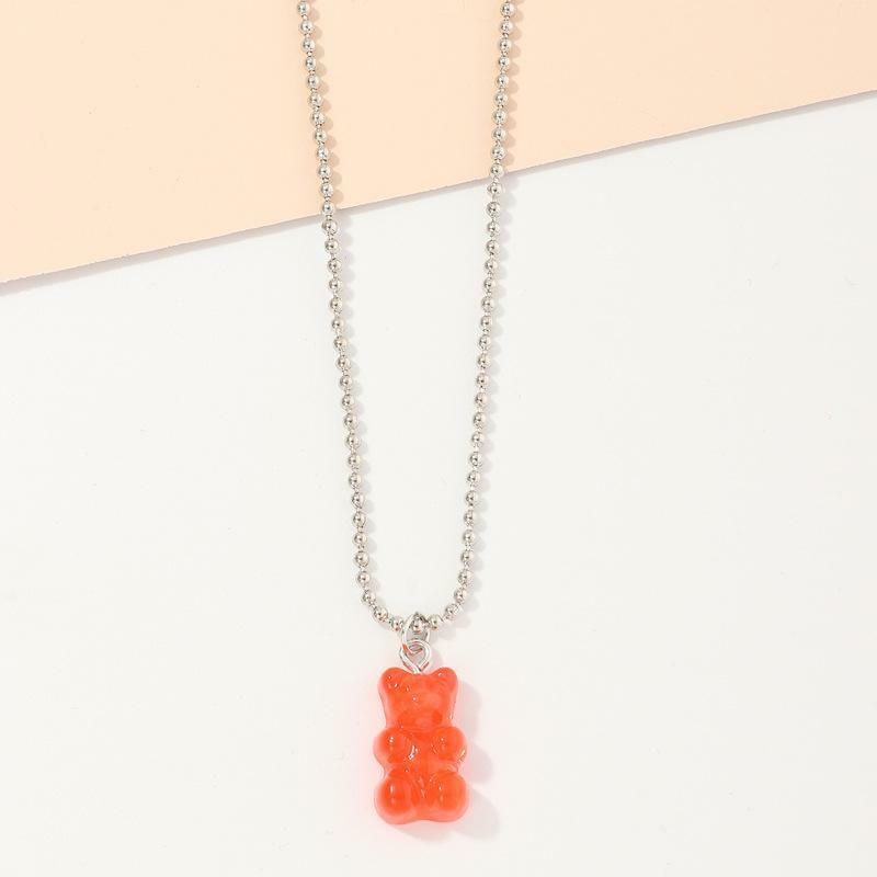 Necklace, Orange Red Gummy Bear