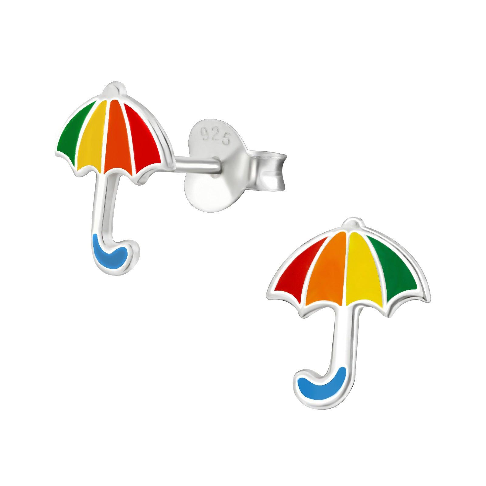 Silver earrings, Pride Umbrella Earstuds -pride umbrella earrings