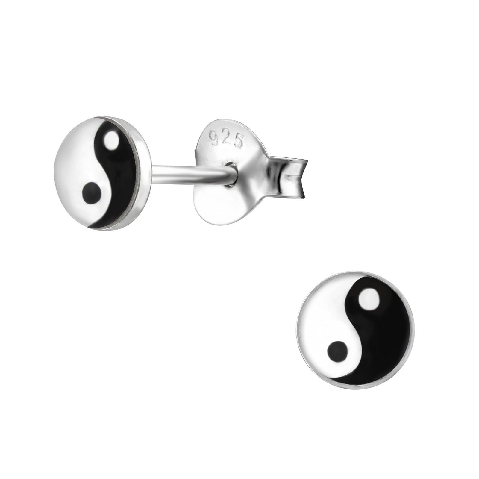 Silver earrings, Yin Yang -jing yang earrings