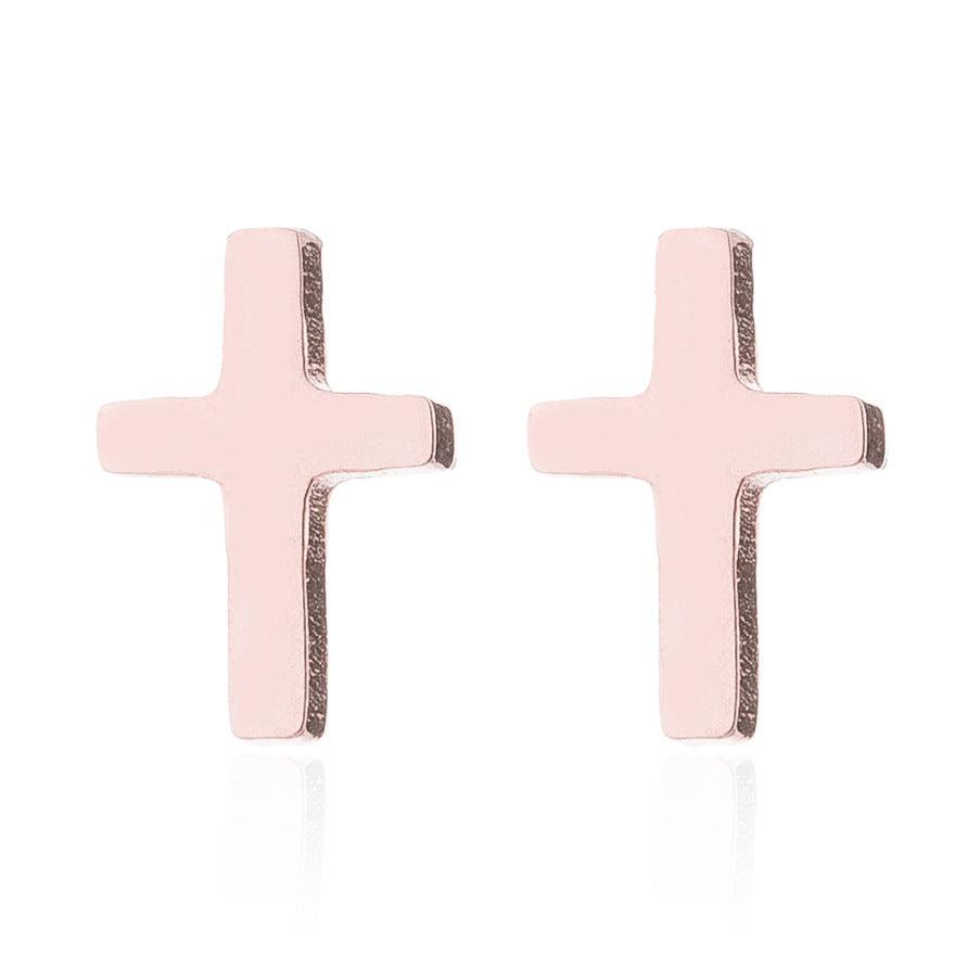 Surgical steel buttons, Rosegold Cross buttons