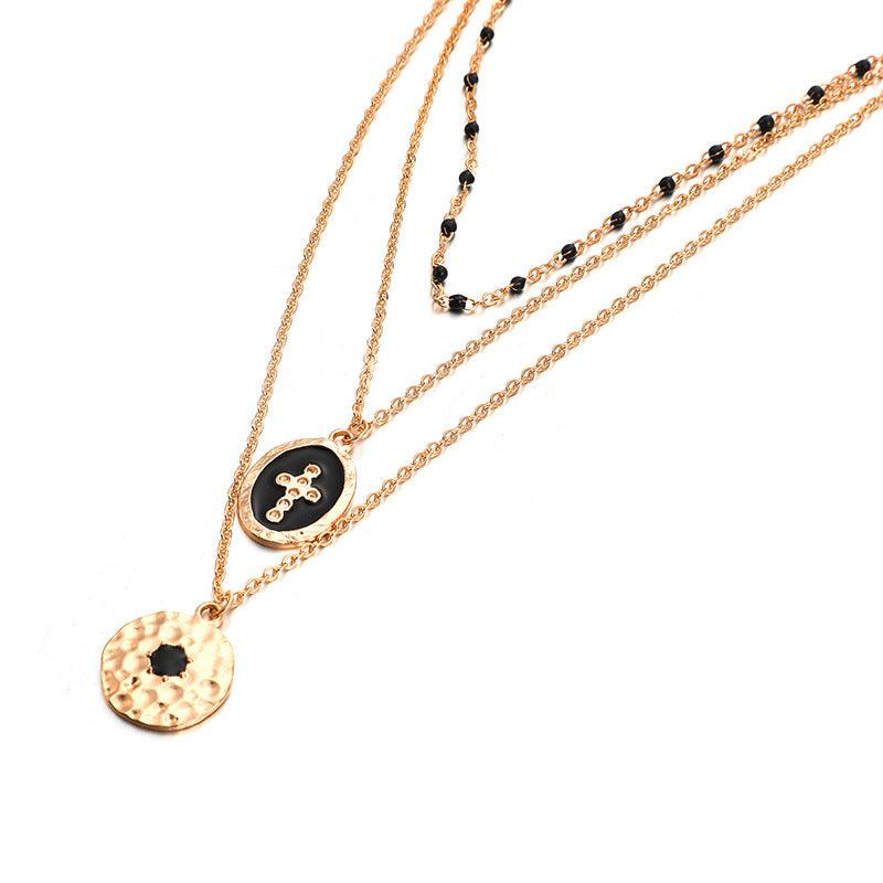 Cross Layer Necklace, FRENCH RIVIERA|Cross Layer Necklace in Gold