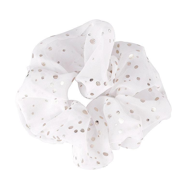 Donut/Scrunchie|SUGAR SUGAR, Gold Dots in White