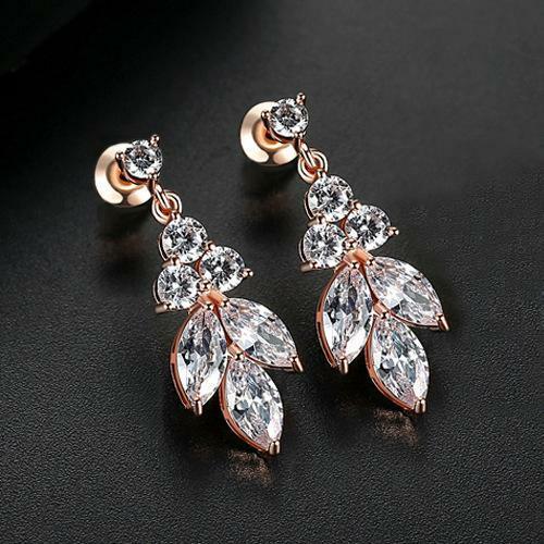 Party earrings, PARIS BIJOUX/Delicate Rosegold Leafs