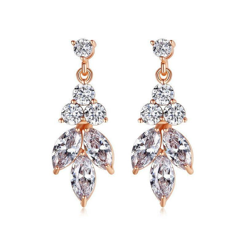 Party earrings, PARIS BIJOUX/Delicate Rosegold Leafs