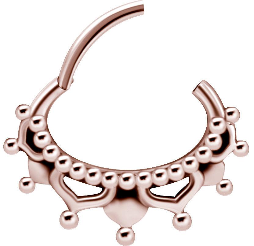 PREMIUM COLLECTION|Oriental rose gold septum &amp; daith clicker