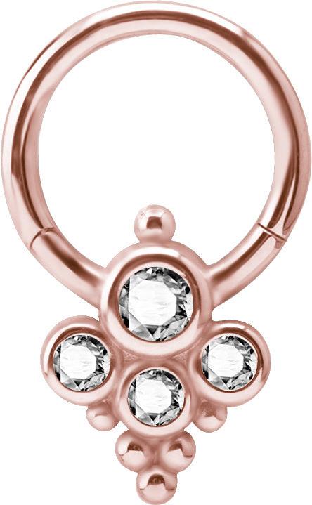 Piercing ring, Large Titanium Clicker 14-22K RGD PVD