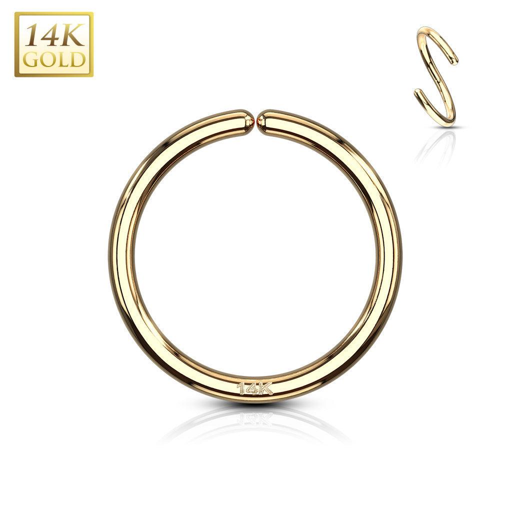 Piercing ring Ø10mm, 14K Gold Bendable Hoop Rings