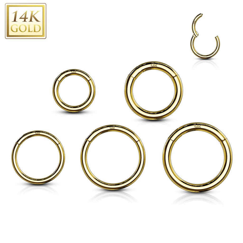 Piercing ring Ø8mm, High Quality 14K Gold Hinged Rings