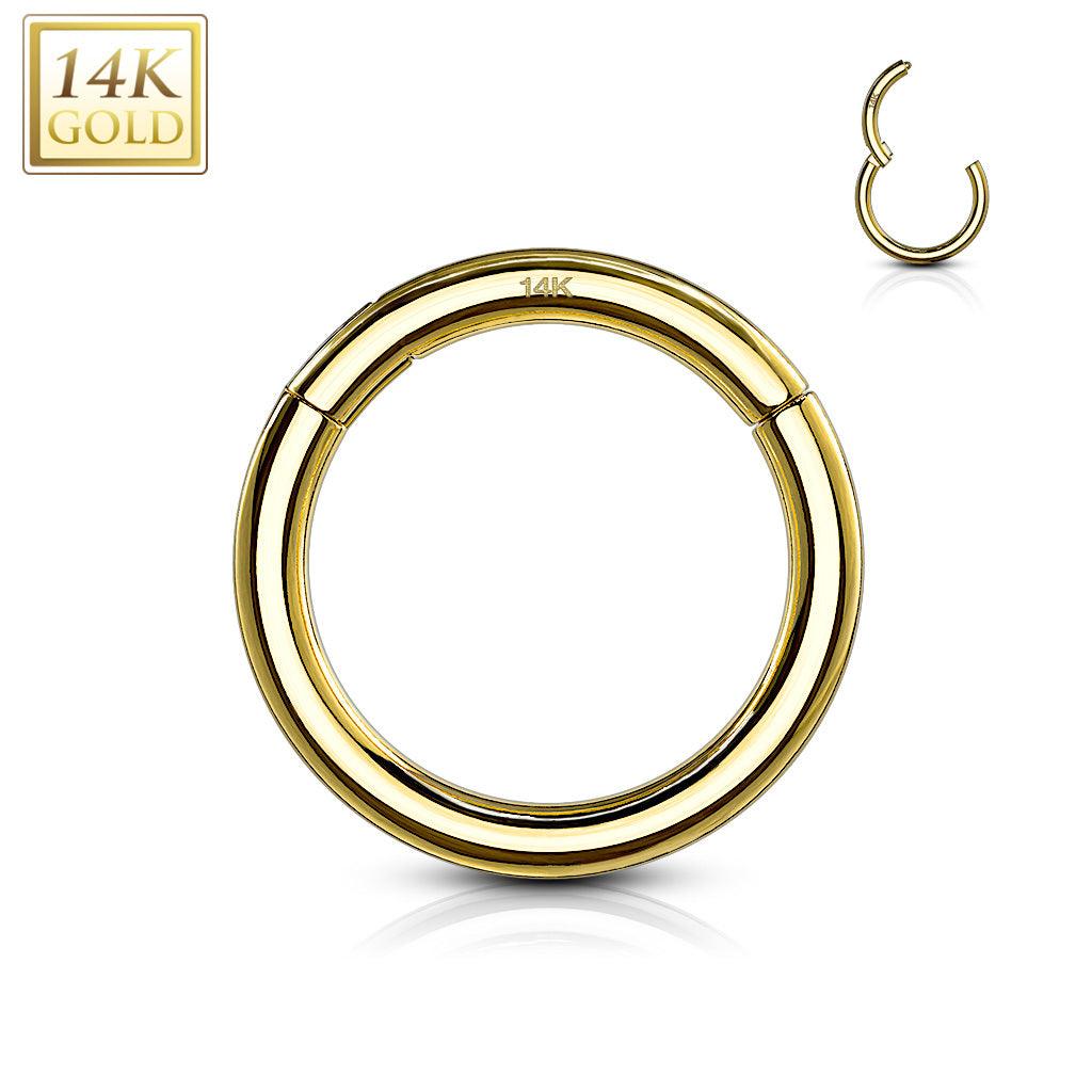 Piercing ring Ø8mm, High Quality 14K Gold Hinged Rings