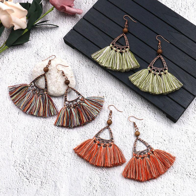 Earrings, Bohemian Earrings with Tassels