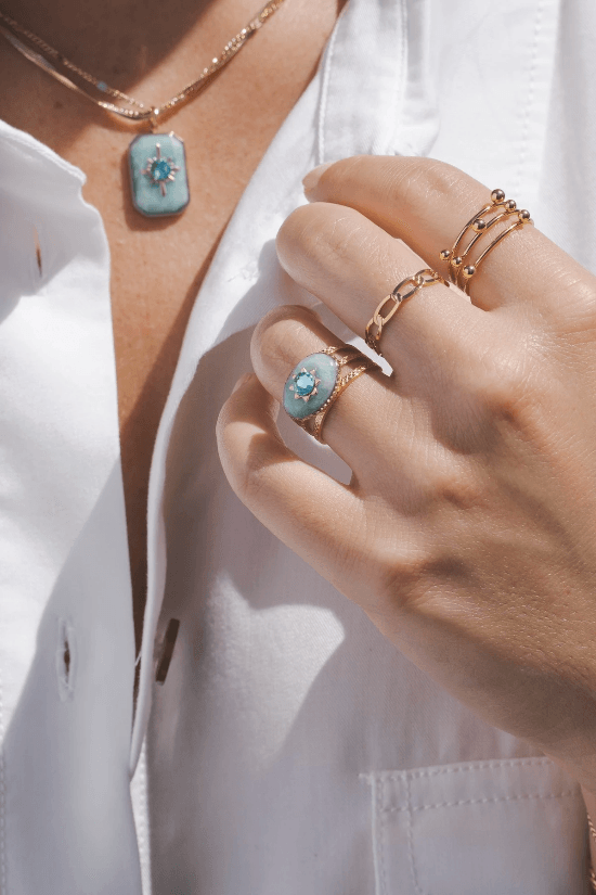 Ring, BOHM PARIS|Bague Inaya avec white opal