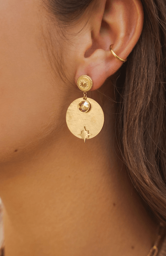 Earrings, BOHM PARIS|Boucles march avec Cristal mint